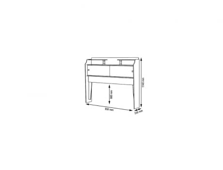 Cabeceira Solteiro Elisa Box Framar 0,88 Branco e Preto